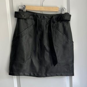 NWOT black leather- like skirt size small